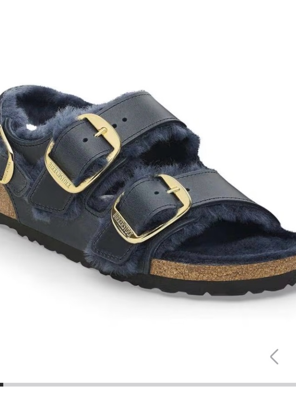 Birkenstock Milano Big Buckle Shearling Oiled Leather Midnight Blue SZ 8 NIB - Picture 3 of 9